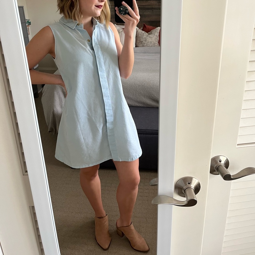 Chambray collar dress